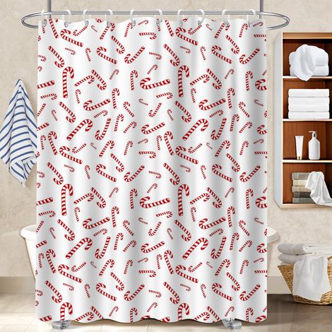 Voile de douche fluide en polyester 180x180 déco d‘intérieur polyester pour salle de bain pour un intérieur cosy et chaleureux (1/5)