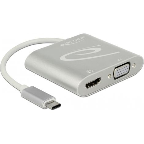 Delock Divisor USB Type-Câ¢ (modo DP Alt)  1 x HDMI + 1 x salida de VGA