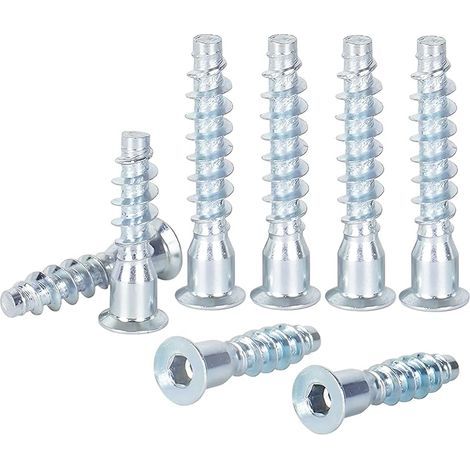 20 Pièces Vis D'Assemblage M7x40mm Vis de Connexion, Vis à Six Pans Creux, Vis de Confirmation pour Meubles, Vis à Bois pour Une Connexion Stable (1/5)