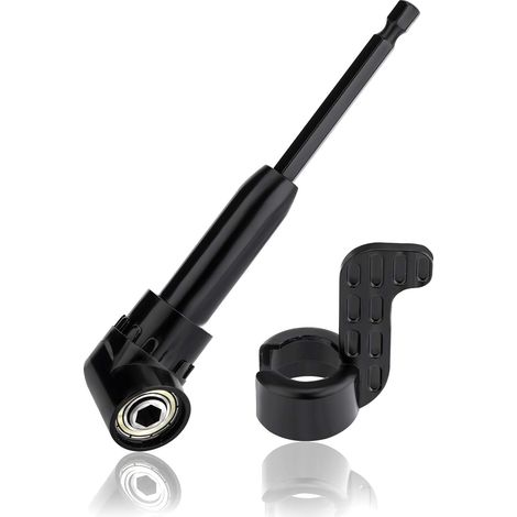 AIDUCHO Tournevis À Angle Droit De 105 Degrés 1/4" Hex À Changement Rapide Tournevis Électrique Attache Pour Perceuse Noire (1/5)
