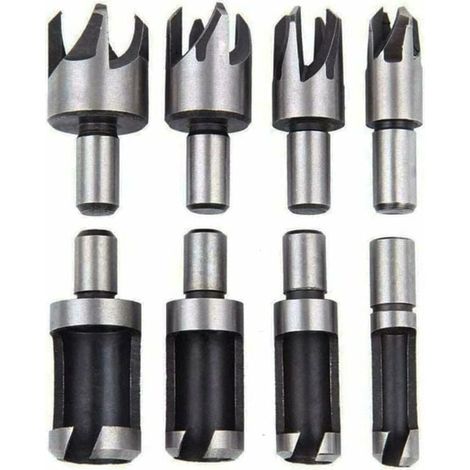 Jeu de 8 forets à fraiser pour bouchons en bois, outil de coupe pour la fabrication de chevilles, chevilles à tenon, tourillons (1/5)