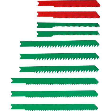 Set di 10 lame a U per legno e metalli taglio dritto 1,5-30 mm Centrale Brico