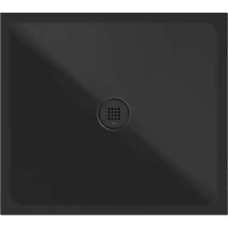 Receveur de douche rectangulaire en céramique 90x80x2cm, noir mat