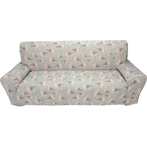 Housse de Canapé Extensible 3 Places 5 Tissu Élastique Imprimé Antidérapant Protection Meuble Lavable 190-230cm (1/2)