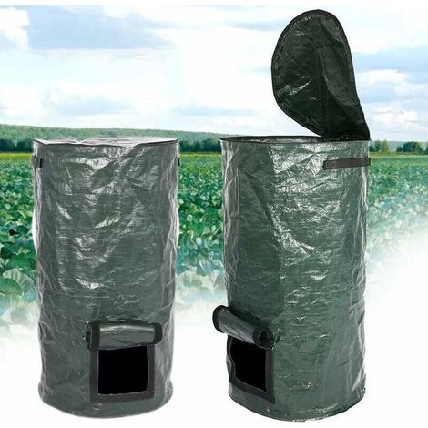 2 Pièces Sacs de Compost - Bacs de Compost de PE de Fermentation Organique Écologique, Sacs pour Déchets de Cuisine de Jardin, (2 Pièces, 35x60cm) (1/4)
