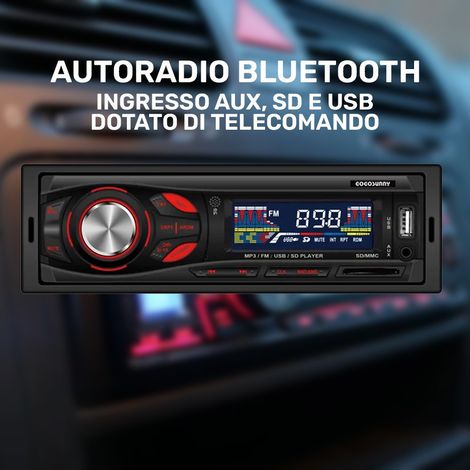 TRADE SHOP - Stereo Auto Autoradio Bluetooth Ingresso Aux, Sd E Usb 4 X 45w Con Telecomando - (1/5)