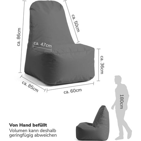 [GEBRAUCHT] B-Ware Mokebo Sitzsack Sessel 'Der Däumchendreher' Relaxsessel Pouf Sitzhocker Grau