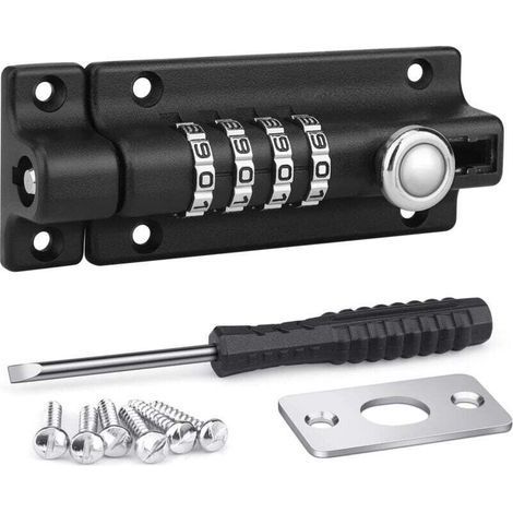 pair Cadenas à combinaison étanche à quatre chiffres avec vis, idéal pour les abris de jardin, le renforcement de maisons et les ateliers. (1/4)