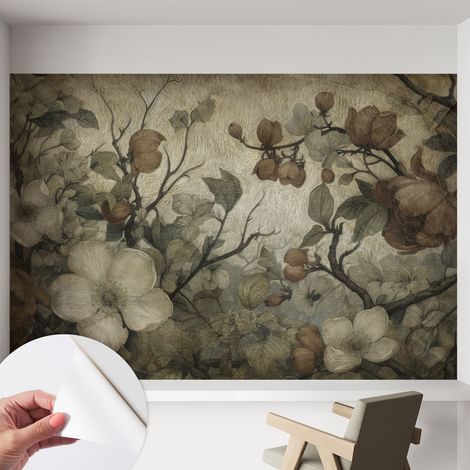 Tapete Selbstklebend - Wandtapete modern - Tapete mit Motiv - Tapete Schlafzimmer Blumenschönheit 152x104 cm (1/5)