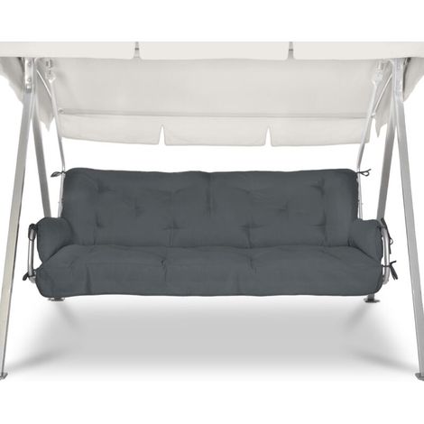 Cojín grueso e impermeable para columpio Aiperq - Respaldo solo para columpio de jardín - Resistente a la suciedad, duradero y cómodo (negro, estándar) (1/4)