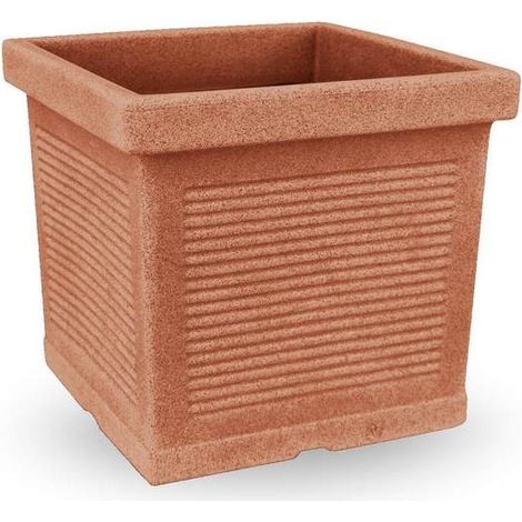 Vaso Millerighe Quadro Ducale  Antracite - 35 cm