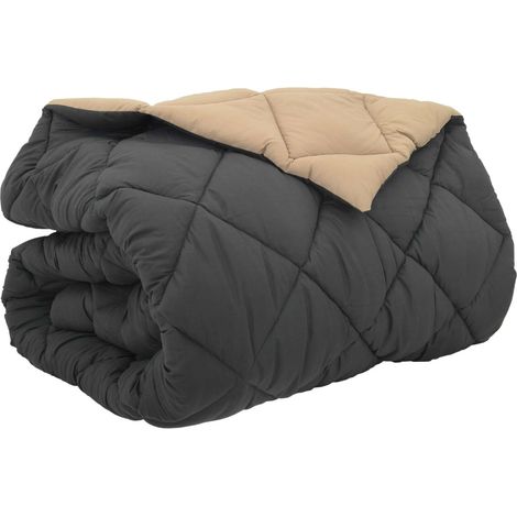Duvet d'hiver Anthracite et Taupe 200 x 200 cm Microfibre