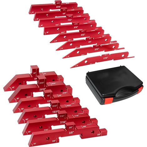Jauge d'angle de précision en aluminium pour scie à table, pièces avec tiges de réglage, outil de mesure manuel pour menuiserie et travail du bois, Lot de 14 (1/5)