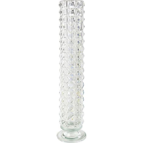 Vase Décoratif Façon Cristal avec Effet Diamants - 10 x 10 x 39 cm - Hauteur 55 cm - PANGIVO (1/3)