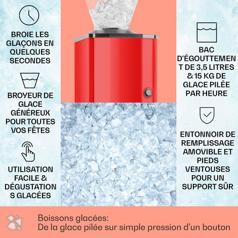 Icebreaker Broyeur à glace 15 kg/h capacité 3,5l acier - rouge (1/4)