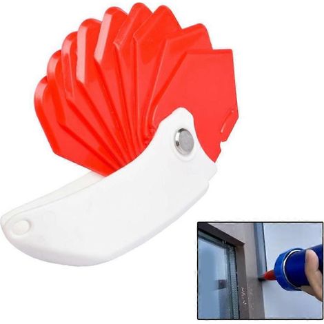 Outil de coupe-sangles en cuir 9 en 1, outil de calfeutrage en silicone avec dissolvant de calfeutrage et spatule pour les bords des joints ( ) (1/5)