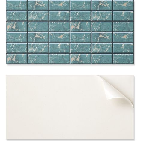 Panel de vinilo autoadhesivo perfecto para interiores modernos, 100 x 50 cm, dise帽o de baldosas de m谩rmol.