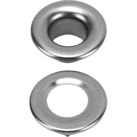 Lot de 100 œillets métalliques dentés de 8 mm avec rondelles pour vêtements en tissu, cuir, chaussures, chapeaux, rideaux, argent et noir. (1/5)