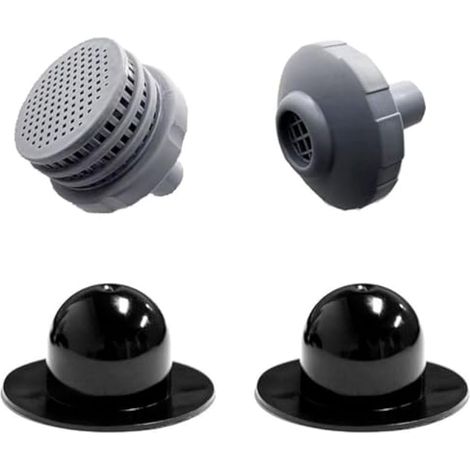 Kit de crépine d'entrée/sortie de piscine 1,25", compatible avec les piscines hors sol Intex, comprenant un bec verseur, une grille de crépine et un bouchon. (1/4)