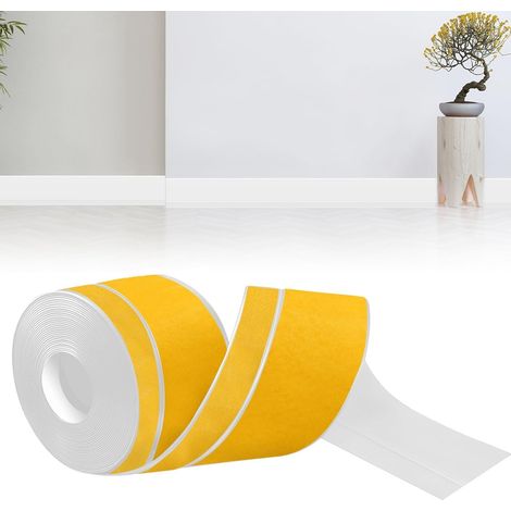Plinthe Souple Autoadhésive, 80mm x 20mm x 18m Plinthe Adhesive PVC Imperméable, Résistant à L'huile, à L'épreuve de la Moisissure pour la Cuisine et la Salle de Bain (Blanc) (1/5)