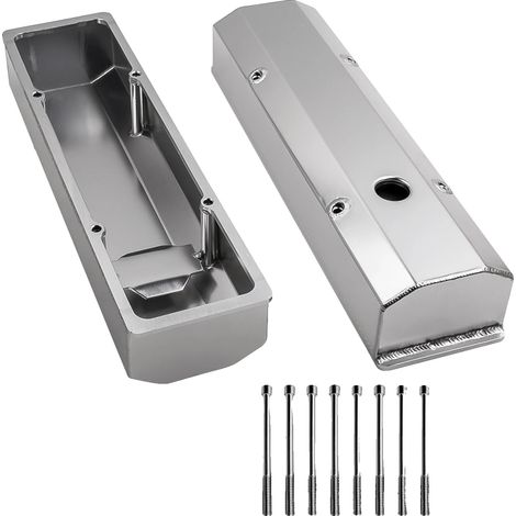 Tapa de válvulas, aluminio, 8,5 cm de alto, 6 mm de grosor, para SBC 283-400, repuesto de posventa. (1/5)