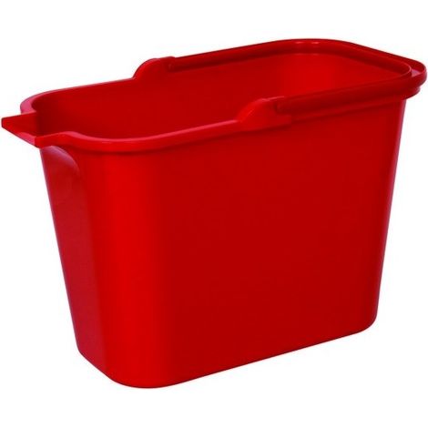 MSV – Seau rectangulaire 14L rouge en polypropylène – Bec verseur et poignée – Dimensions 36,5x22,5x26cm – Pour liquides et ménage
