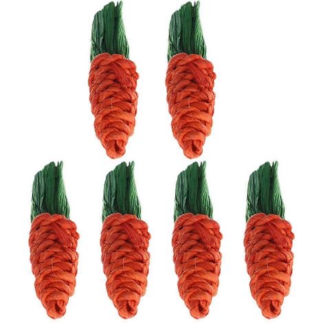 Lot de 6 jouets à mâcher en corde de coton, motif dessin animé (M, orange) (1/5)