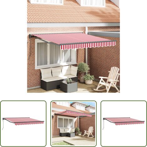 Sonnenschutz -  Markisenrahmen Rot und Weiß 300 x 250 cm (1/5)