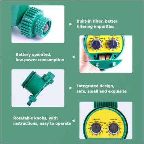 Minuteur arrosage auto intelligent à bouton rotatif sur piles, pour jardin pelouse serre, simple (1/4)