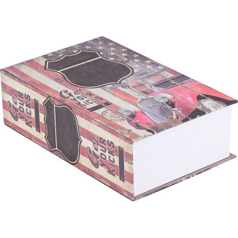 Creative Book Safe Box Money Jewelry Collection Rangement Case de stockage avec serrure combinée (Route 66)