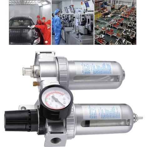 SFC300 3/8"-Druckluftregler-Filter für Kompressoren, Aluminium-/Kunststoff-Abscheider und Schmierstoff, Wasserabscheider und 0–1 MPa Druck (1/5)