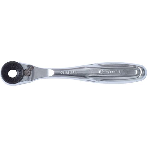 Kstools – Cliquet de changement d'embout 1/4 – Réversible – 72 dents – Tête plate – Acier chromé vanadium – Pour douilles hexagonales (1/3)