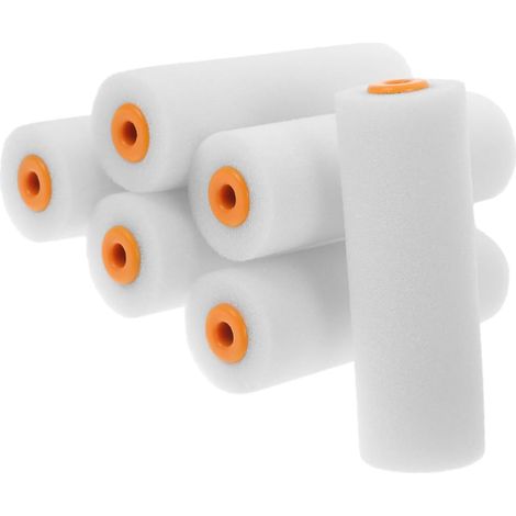 Ensemble de 6 rouleaux à peinture avec manches en éponge blanche, ergonomiques, précis et faciles (1/5)