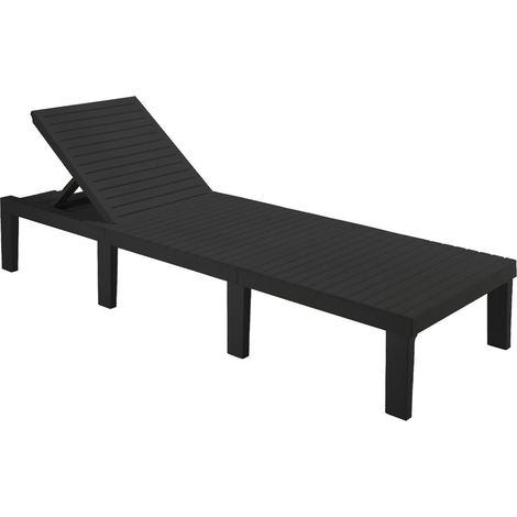 Dmora Sonnenliege Caserta, Verstellbarer Gartenliegestuhl, Außenbett, 100% Made in Italy, Cm 195x65h78, Anthrazit