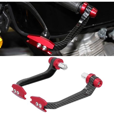 Barre de protection texturée en fibre de carbone pour modification de moto, protections de freins en forme de corne de taureau usinées CNC, protège-mains et protections d'arche, protection antichute u (1/5)