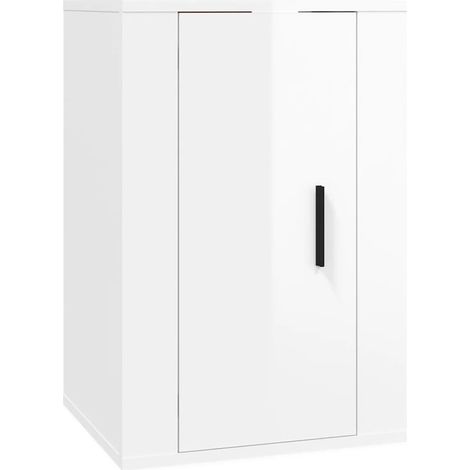 Mobile TV multimediale scaffale per televisione televisione buffet sala da pranzo soggiorno camera da letto a parete lucido 40 x 34,5 x 60 cm bianco 020028089