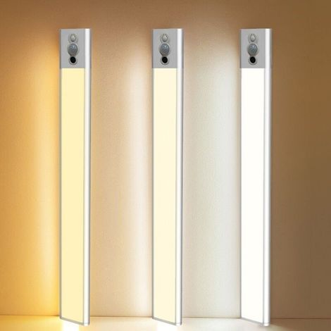 Réglette LED avec détecteur de mouvement – Éclairage sous meuble sans fil – Autonomie 60 jours – Installation magnétique ou adhésive (1/2)