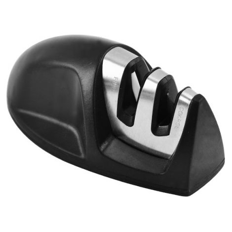 Black Professional Kitchen Sharpener 2 in 1 Manual Knife Sharpener for All Sizes Stainless Steel and Ceramic Knives, Non-Slip Base (1/5)