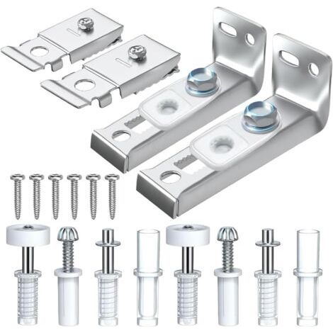 Sollbry 2 Pcs Kit de Quincaillerie Porte Coulissante Pliante,Pièces de Rechange pour Porte Pliante, Comprend des Pivots Supérieurs et Inférieurs, Support et une Roue de Guidage pour Rail (1/5)