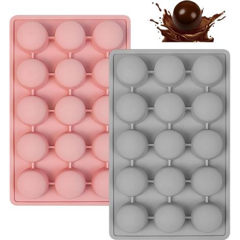 Moule silicone demi-sphère 15 cavités, antiadhésif et réutilisable, idéal pour chocolat, mousse, bonbons et biscuits. (1/5)
