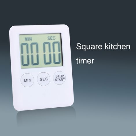 Minuterie de cuisine numérique LCD avec aimant gadget de cuisine blanc et alarme (1/5)