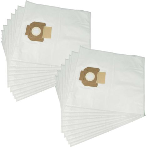 vhbw 20 microfleece Dust Bags compatible with Nilfisk Alto Attix 30-21 PC, Attix 33-01 IC, Attix 33-2L IC, Attix 33-2M PC Vacuum Cleaner, White