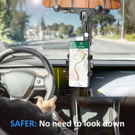 Support Téléphone Rétroviseur Voiture, Porte Téléphone Voiture Rotatif à 360 Degrés, Opération à Une Main, Support de Téléphone (1/5)