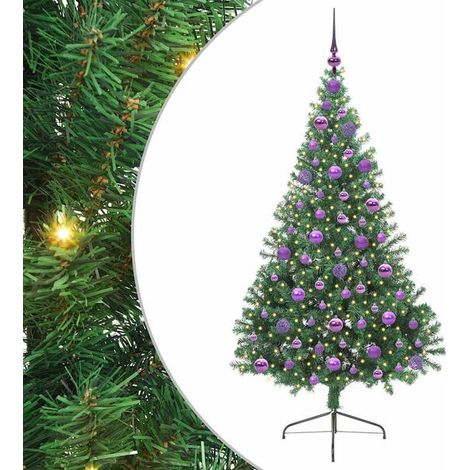 Sapin de Noël artificiel pré-illuminé, vert, 180 cm, en PVC (1/5)