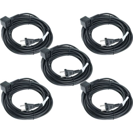 vhbw 5x Stromkabel kompatibel mit Numatic NVP 180 Staubsauger - 10 m Kabel, Anschlusskabel