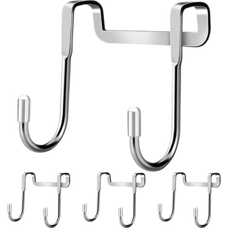 Vaguelly Colgadores doubles en forme de S pour porte verre bain (1/5)