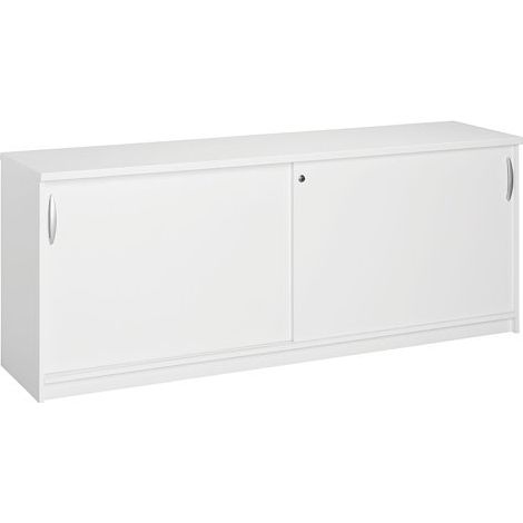 Bahut bois blanc à portes coulissantes Essens - Maxiburo