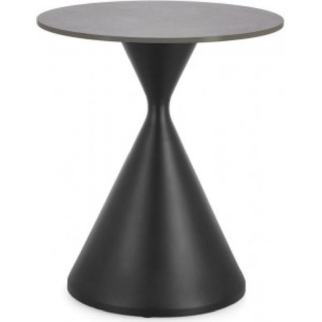 Tavolino joona nero, base in acciaio Ø 50 x 52 cm (1/2)