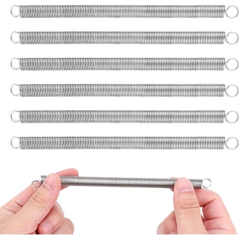 6pcs Extension Spring, 16.5x1cm Stainless Steel Extension Spring Double Hook Pull Spring for Industry Repair Machinery DIY Garage Doors (1/5)