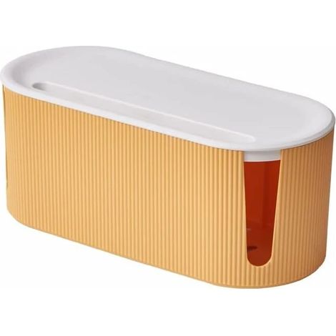Boîte de rangement design pour câbles - Gestion des câbles - Boîte de rangement multiprise (jaune) - (1/5)